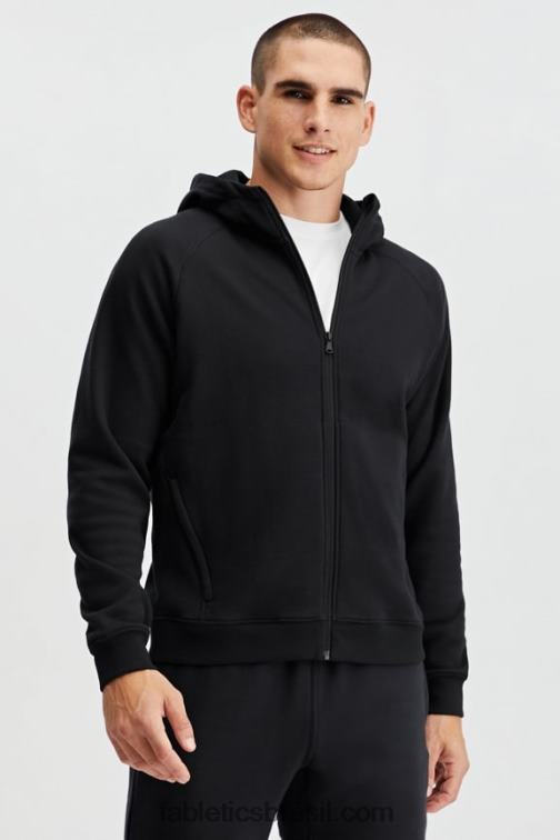 Fabletics preto 420HR3707 o go-to moletom com zíper completo homens