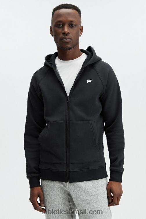 Fabletics preto 420HR3719 moletom com zíper completo pós-jogo homens