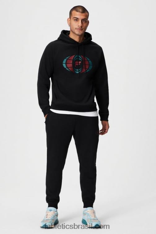 Fabletics preto em todo o mundo 420HR3679 o moletom com capuz 191 homens