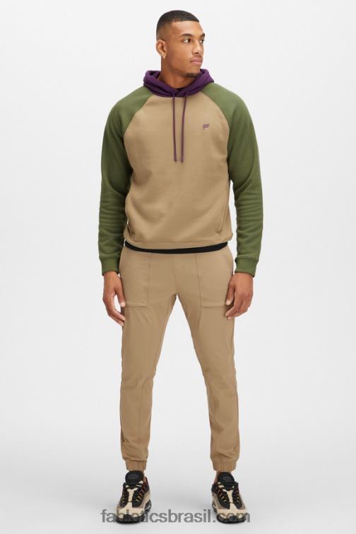 Fabletics sarja escura/musgo escuro multi 420HR3683 o moletom com capuz 192 homens