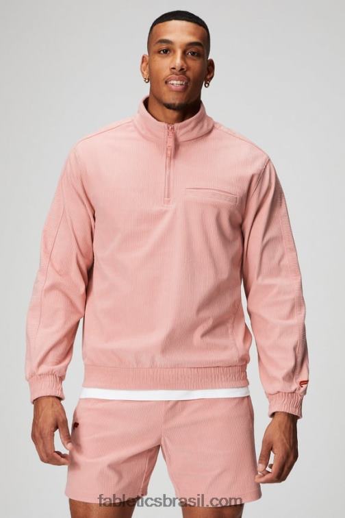 Fabletics ardósia rosa 420HR3639 the club cord 1/4 jaqueta com zíper homens