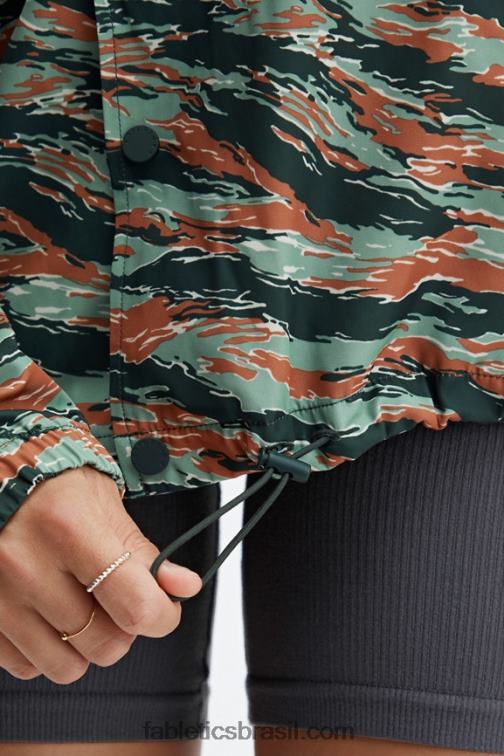 Fabletics camuflagem de tigre grande 420HR3645 a única jaqueta de treinador homens