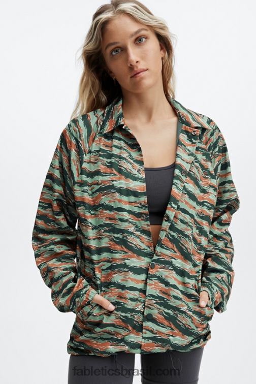 Fabletics camuflagem de tigre grande 420HR3645 a única jaqueta de treinador homens