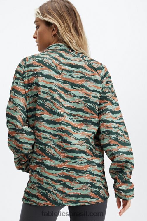 Fabletics camuflagem de tigre grande 420HR3645 a única jaqueta de treinador homens