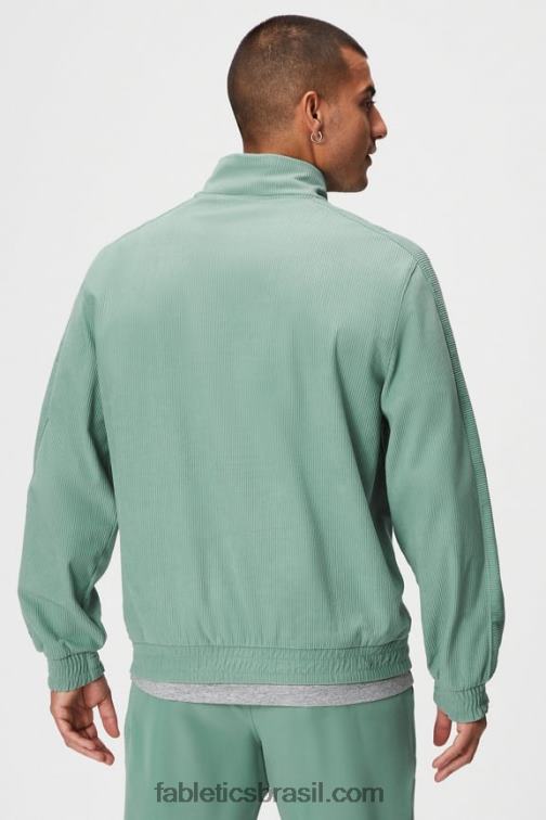 Fabletics tomilho cinza 420HR3638 the club cord 1/4 jaqueta com zíper homens