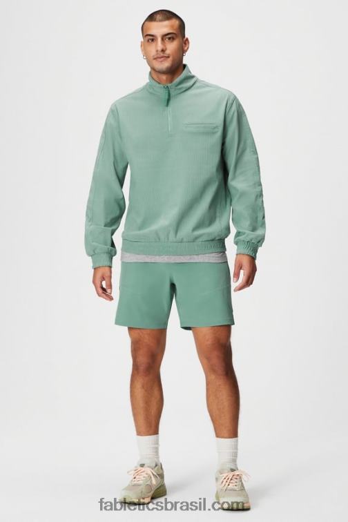 Fabletics tomilho cinza 420HR3638 the club cord 1/4 jaqueta com zíper homens