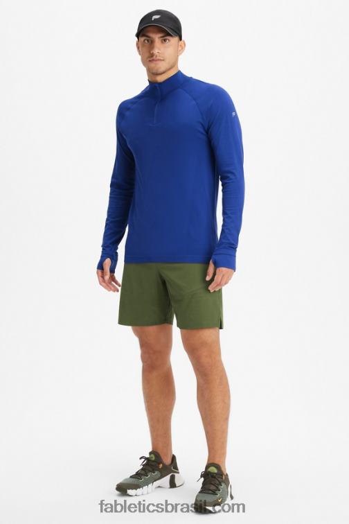 Fabletics azul francês 420HR3592 o dia de treino 1/4 zip homens
