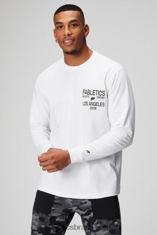 Fabletics camiseta branca 420HR3602 camiseta r&rls homens