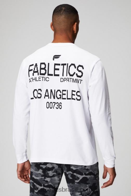 Fabletics camiseta branca 420HR3602 camiseta r&rls homens