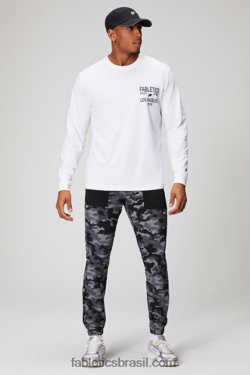 Fabletics camiseta branca 420HR3602 camiseta r&rls homens
