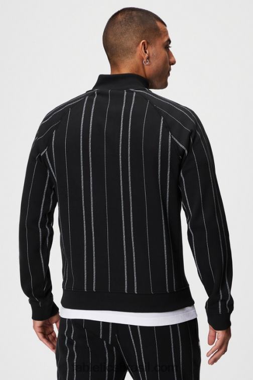 Fabletics faixa de textura preta 420HR3613 o go-to 1/4 zip 188 homens