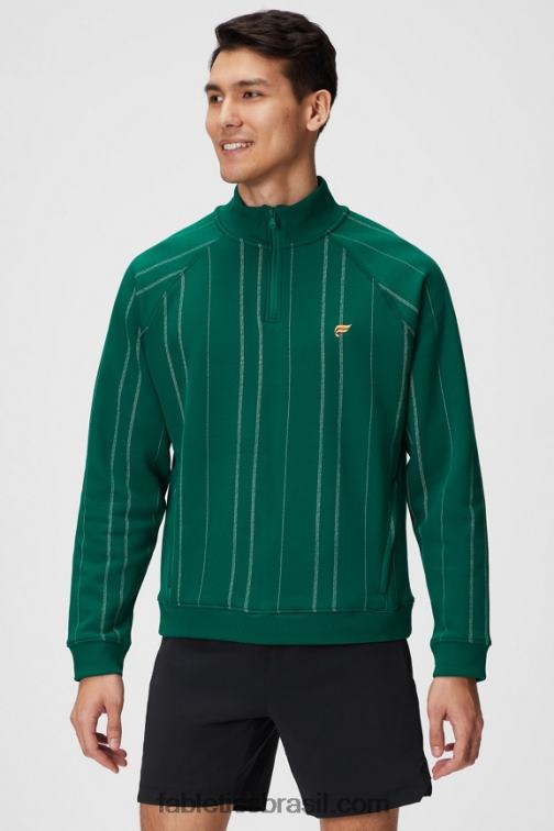 Fabletics faixa de textura verde fairway 420HR3604 o go-to 1/4 zip 186 homens