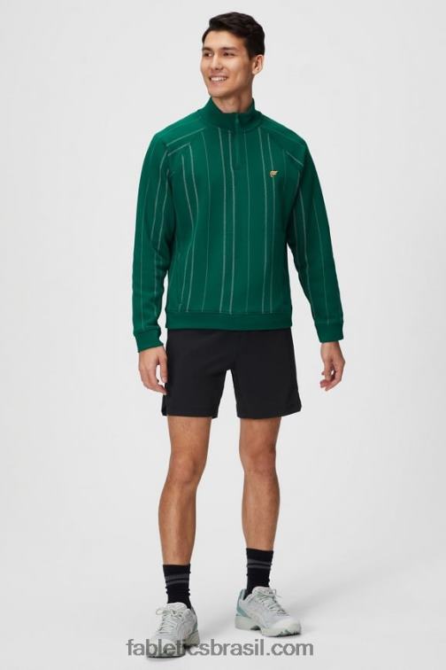 Fabletics faixa de textura verde fairway 420HR3604 o go-to 1/4 zip 186 homens