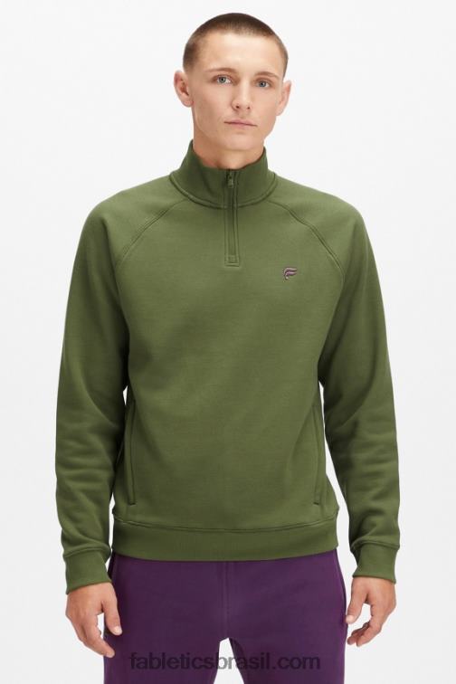 Fabletics musgo escuro 420HR3610 o go-to 1/4 zip 188 homens