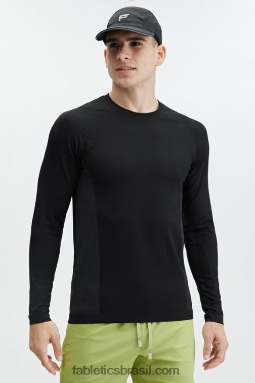 Fabletics preto 420HR3560 the training day camiseta manga longa homens