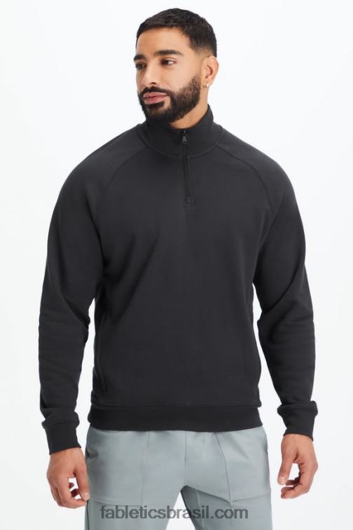 Fabletics preto 420HR3577 o leve go-to 1/4 zip homens