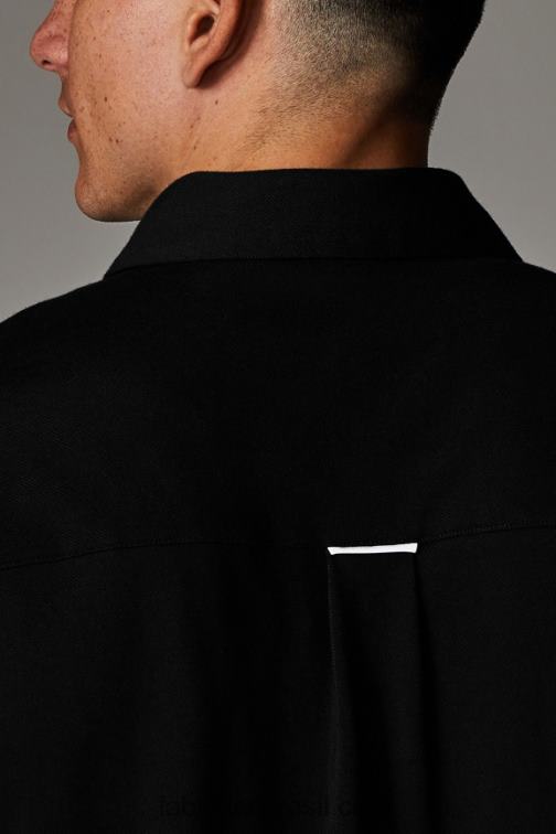 Fabletics preto 420HR3579 o botão de manga longa traço para cima homens