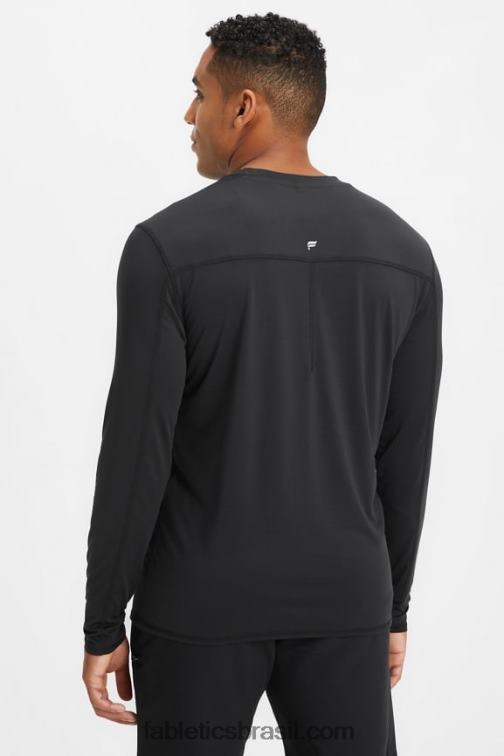 Fabletics preto 420HR3587 underscrub de manga comprida todos os dias homens