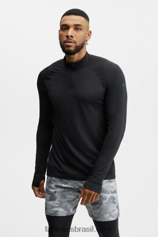 Fabletics preto 420HR3595 o dia de treino 1/4 zip homens