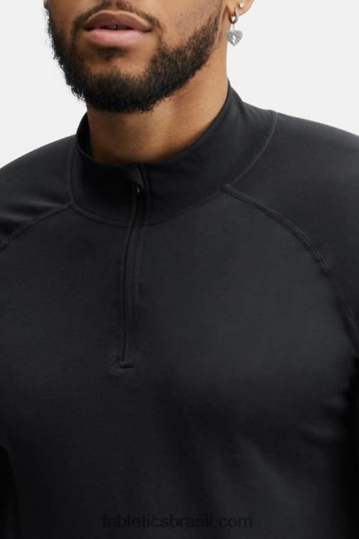 Fabletics preto 420HR3595 o dia de treino 1/4 zip homens