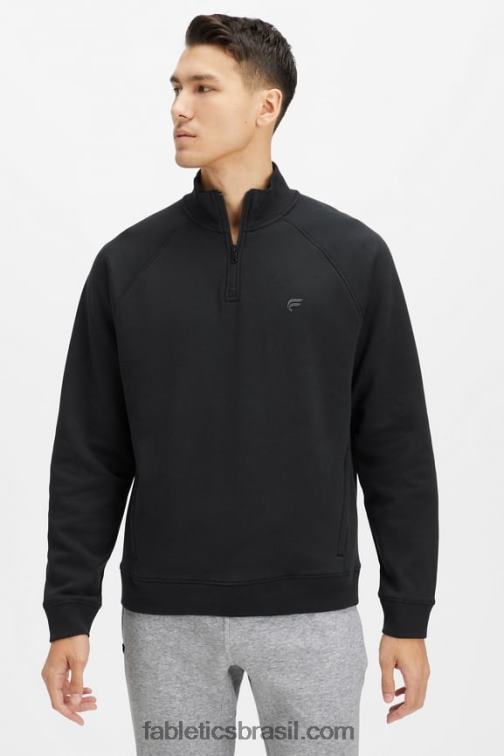 Fabletics preto 420HR3607 o go-to 1/4 zip 187 homens
