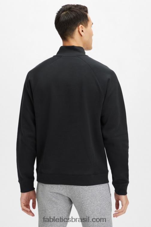 Fabletics preto 420HR3607 o go-to 1/4 zip 187 homens