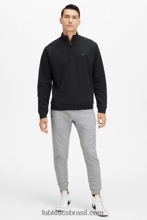 Fabletics preto 420HR3607 o go-to 1/4 zip 187 homens