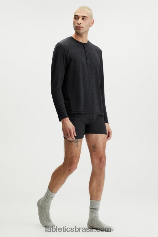 Fabletics preto 420HR3627 o restoreknit henley homens