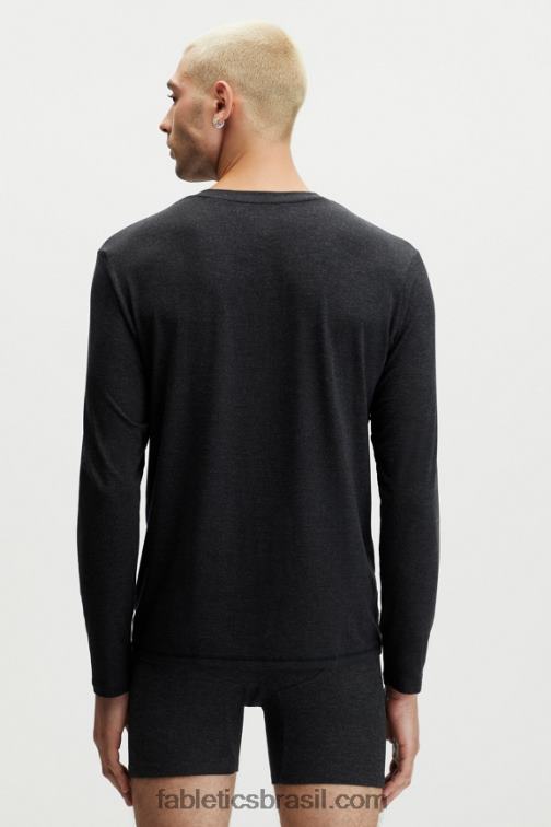 Fabletics preto 420HR3627 o restoreknit henley homens