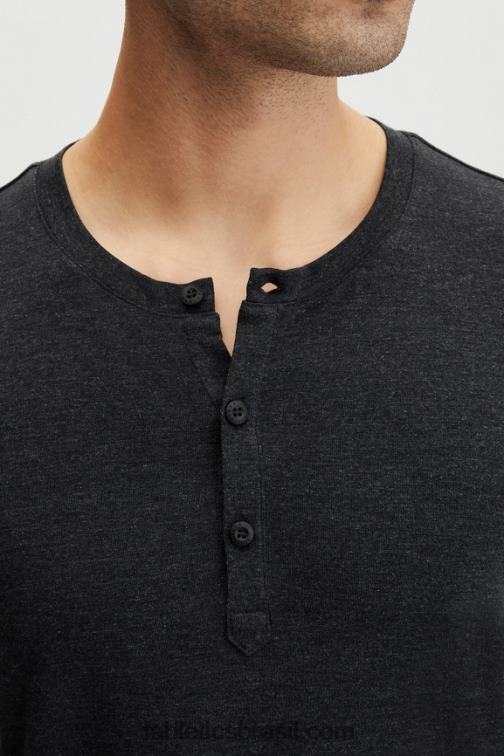 Fabletics preto 420HR3627 o restoreknit henley homens