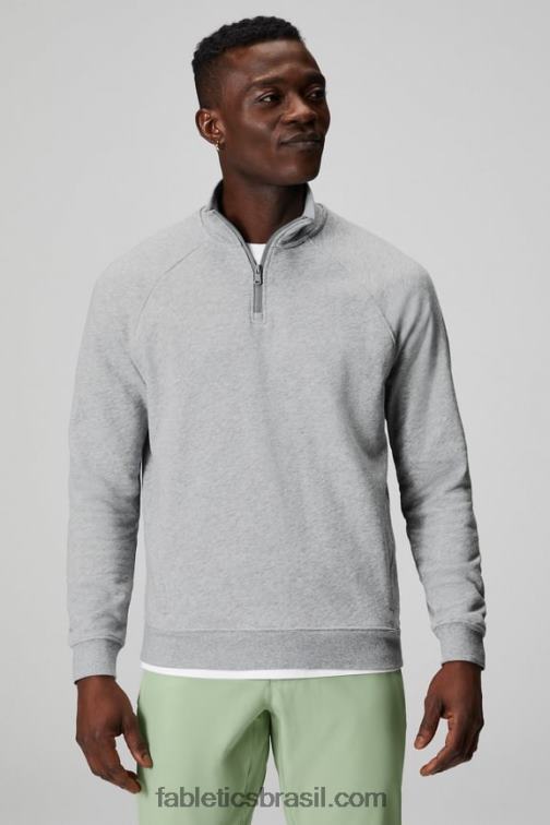 Fabletics urze cinza clássico 420HR3576 o leve go-to 1/4 zip homens