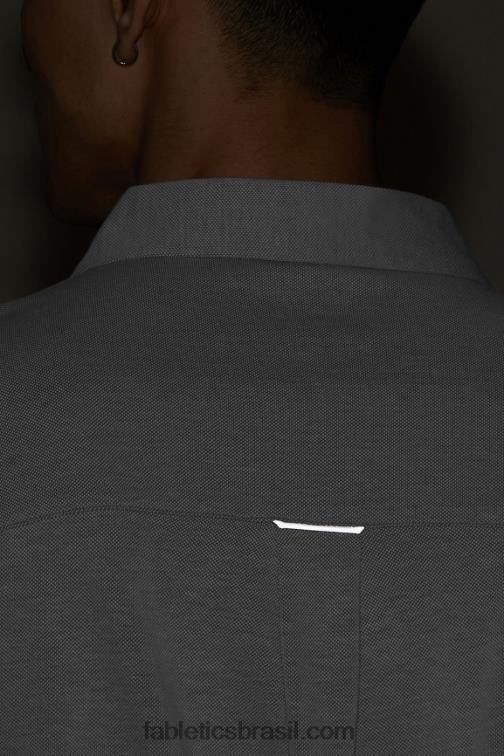 Fabletics urze cinza clássico 420HR3584 o botão de manga longa traço para cima homens