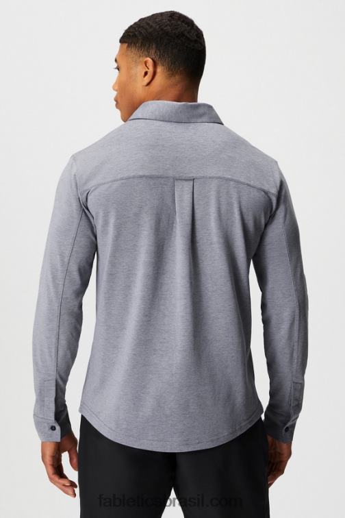 Fabletics urze marinho profundo 420HR3580 o botão de manga longa traço para cima homens