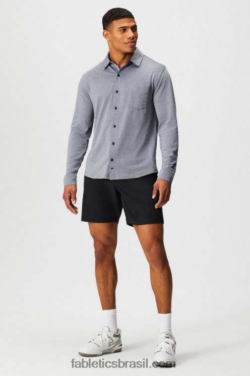 Fabletics urze marinho profundo 420HR3580 o botão de manga longa traço para cima homens