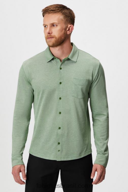 Fabletics urze neo-oliva 420HR3583 o botão de manga longa traço para cima homens