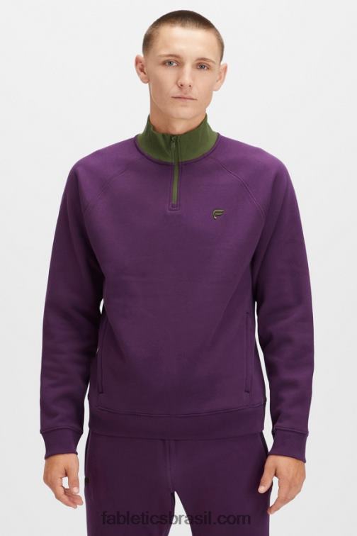 Fabletics vinho quente/musgo escuro multi 420HR3612 o go-to 1/4 zip 188 homens