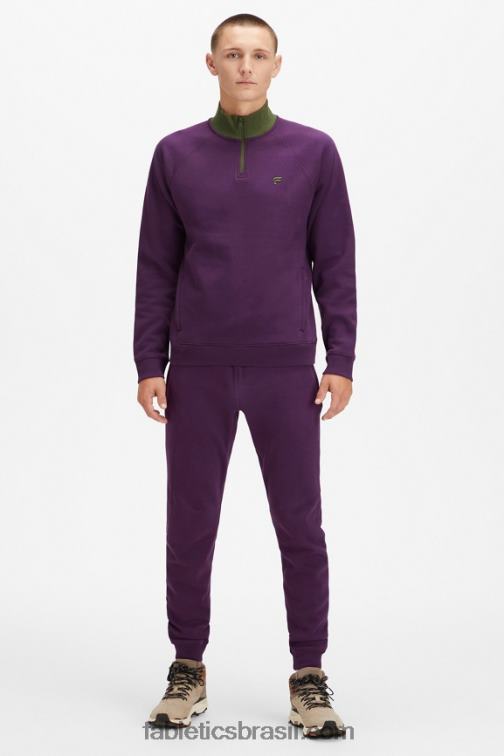 Fabletics vinho quente/musgo escuro multi 420HR3612 o go-to 1/4 zip 188 homens