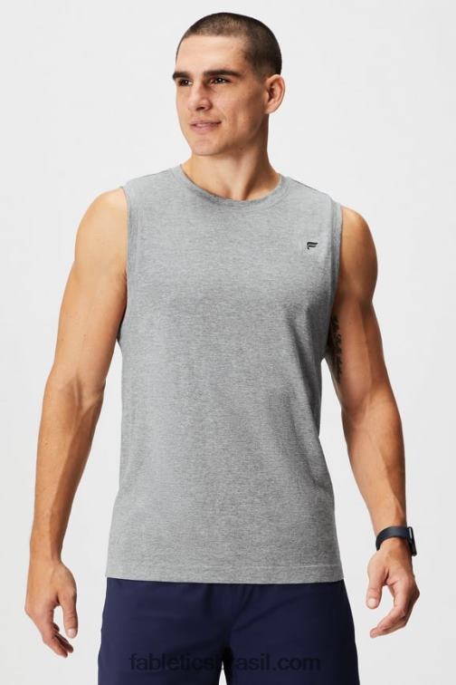 Fabletics meio cinza htr 420HR3374 o tanque muscular do dia de treinamento homens