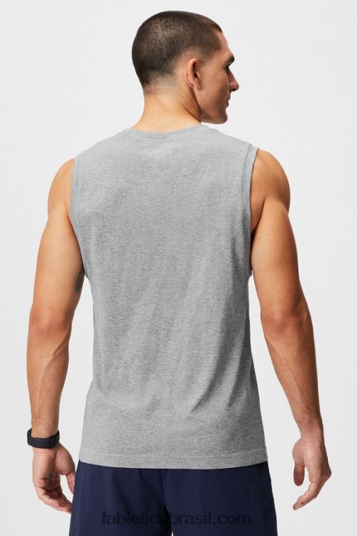 Fabletics meio cinza htr 420HR3374 o tanque muscular do dia de treinamento homens