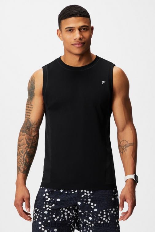 Fabletics preto 420HR3372 o tanque muscular do dia de treinamento homens