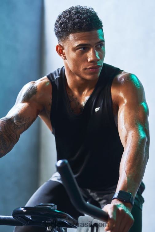 Fabletics preto 420HR3389 o tanque do dia de treinamento homens