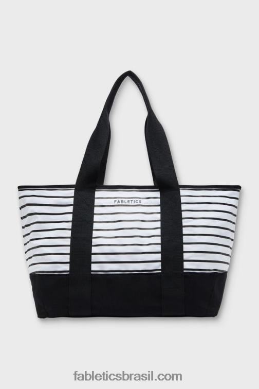 Fabletics faixa preta francesa 420HR2917 sacola de mercado de lona mulheres