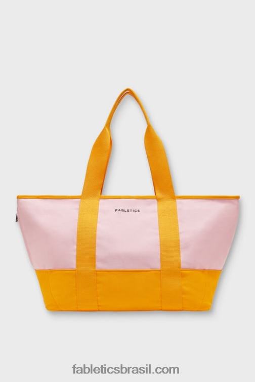Fabletics fuga rosa/flash laranja 420HR2920 sacola de mercado de lona mulheres