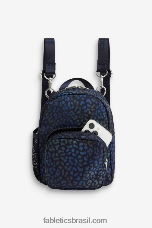 Fabletics mapa de calor leopardo/marinha profunda 420HR2921 mini mochila esportiva mulheres