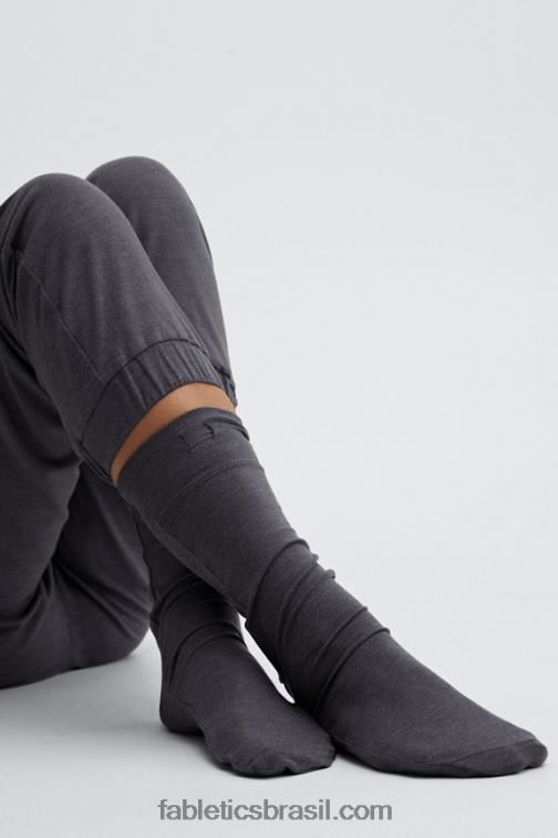 Fabletics estanho 420HR2992 meia restoreknit 9'' mulheres