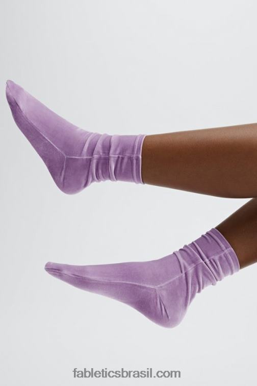 Fabletics lilás brilhante 420HR3004 meia de veludo mulheres