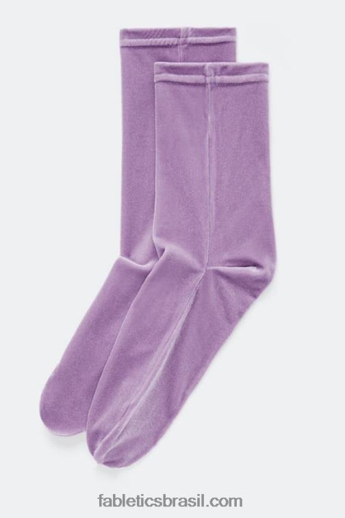 Fabletics lilás brilhante 420HR3004 meia de veludo mulheres