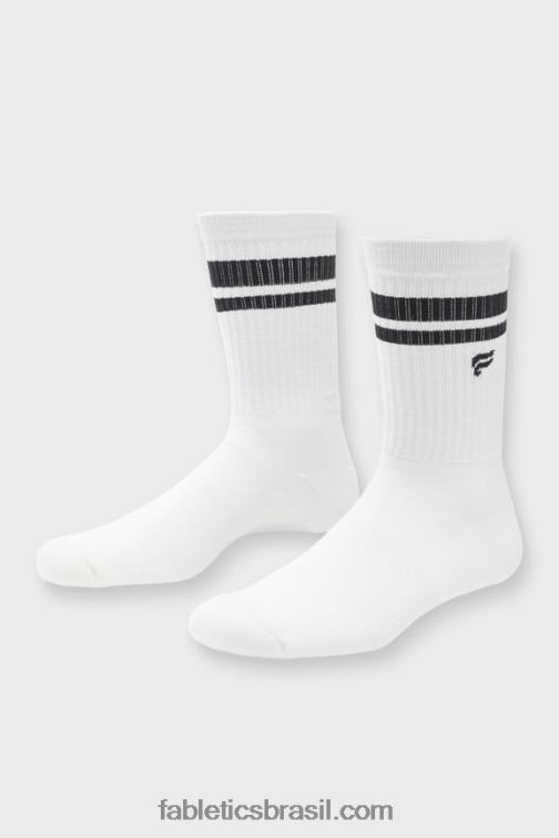 Fabletics listra branca 420HR2968 a meia da tripulação todos os dias mulheres
