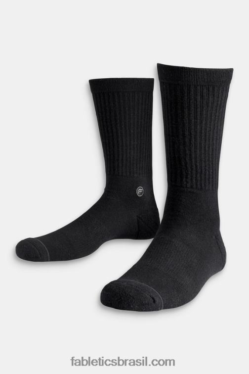 Fabletics preto 420HR2972 a meia da tripulação todos os dias mulheres
