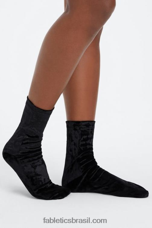 Fabletics preto 420HR2986 meia de veludo elástico 6" mulheres